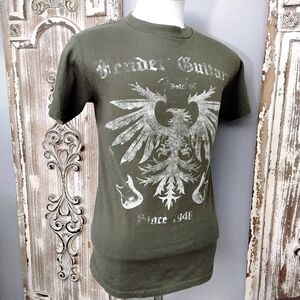 Fender Guitars Vintage Distressed T-shirt Small Army Green